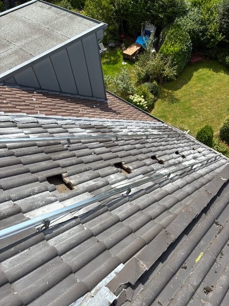 Unterkonstruktion während der Montage – Referenzprojekt in Mülheim an der Ruhr