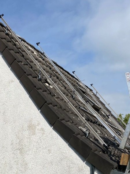 Unterkonstruktion während der Montage – Referenzprojekt in Papendorf